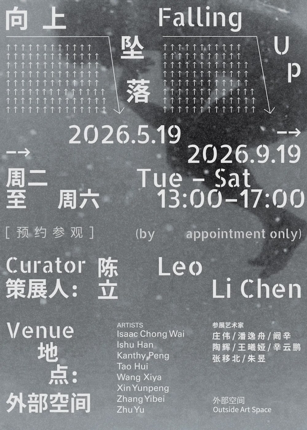 莊偉的作品於由外部空間策劃的群展「向上墜落」中展出